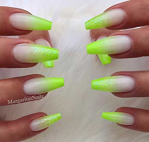 Best Lime Green Ombre Nails Ideas | Cute Manicure