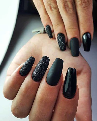 Best Black Coffin Nails with Design Ideas | Cute Manicure