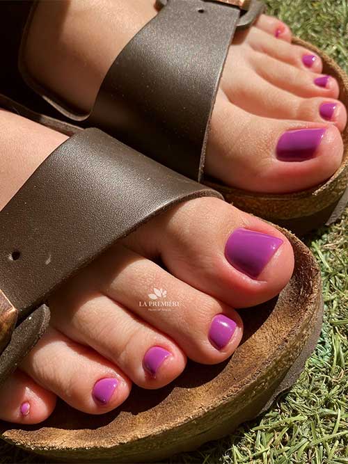 Simple purple pedicure toe nails