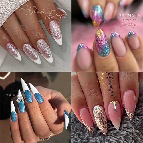 Stunning Sparkling French Nails to Elevate Your Look