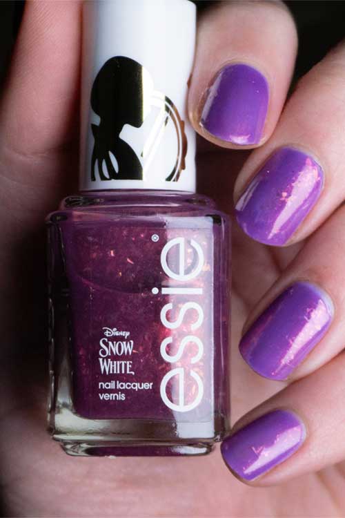 Sheer purple jelly polish from Essie x Disney's Snow White Collection, titled "Fiercest of Them All."